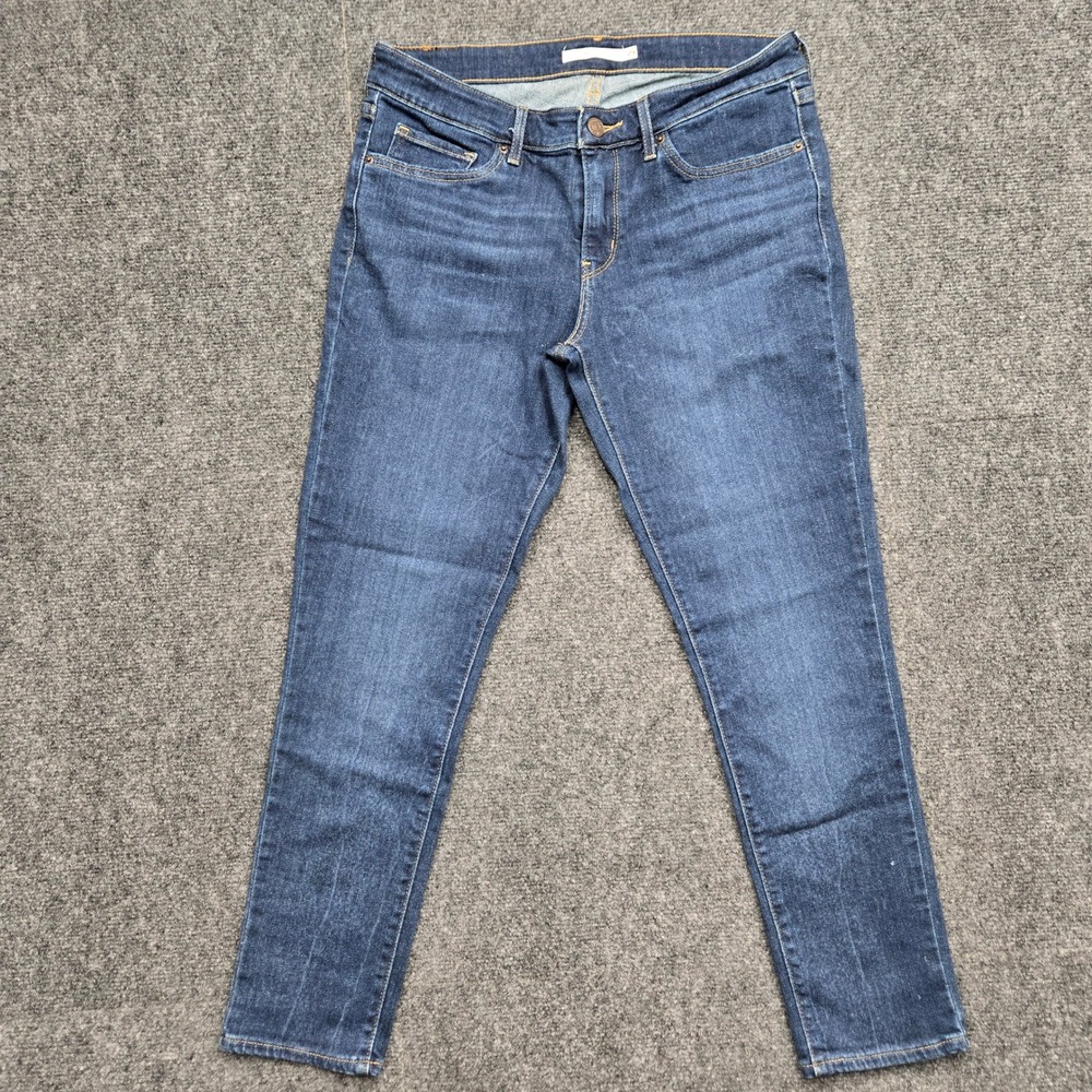 Levis 711 Skinny Jeans Womens Size 29 Dark Wash Mid Rise Stretch Denim Indigo